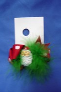 Small Christmas Bow: Red White Polka Dot w/ Santa