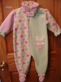 Bon Bebe Hearts Bunny Feet Outfit Size 6m-9m