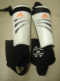 Adidas White & Orange Shin Guards Size Small