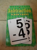 Set of Subtraction Flash Cards