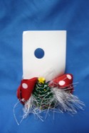 Small Christmas Bow: Red White Polka Dot w/ Tree