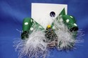 Medium Christmas Bows: Green White Large Polka Dot w/ Tree