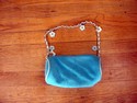 Blue Purse with Blue Flowered Strap