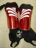 Adidas Red & White Shin Guards Size Small