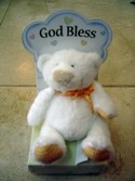 BG1197 Bear Your Soul White Bear God Bless by Ganz