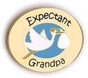 0040 Expectant Grandpa Gold Stork Pride Pin Handcrafted