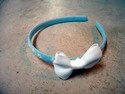 Ellen Rubinson Size Infant 11" Blue Flowered Headband White Bow