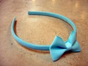 Ellen Rubinson Size 13" Solid Sky Blue Headband with Bow
