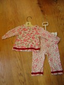 Baby LuLu Rose Print Shirt and Pant Outfit Size 18m