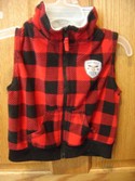 Carters Size 24m Red Plaid Vest