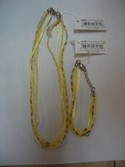 Ganz Child Girl Beaded Ribbon Charm Necklace & Bracelet Yellow -NEW