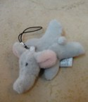 Ganz Key Ring / Cell Phone Charm Zipper Pull Plush Elephant NEW