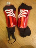 Adidas Size Medium Red Shin Guards