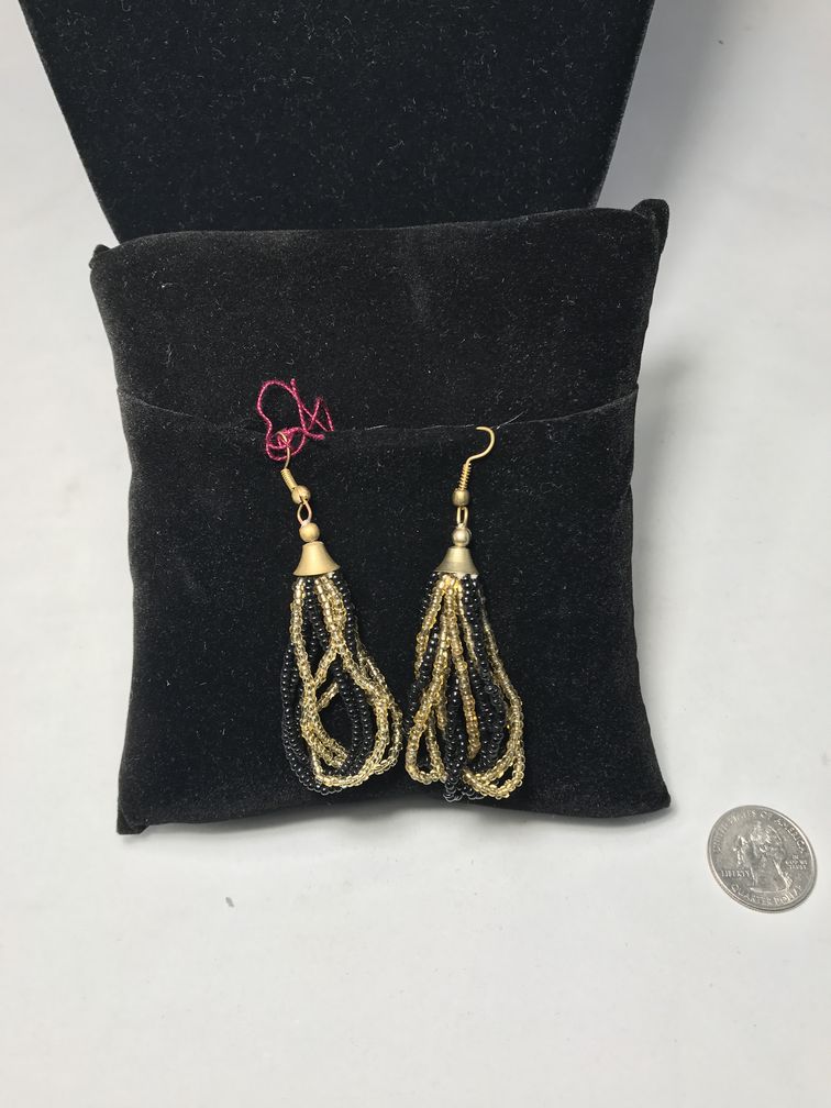 Black Gold Beaded Earrings Alabama Furniture Black Gold Beaded Earrings 74865a Jpg
