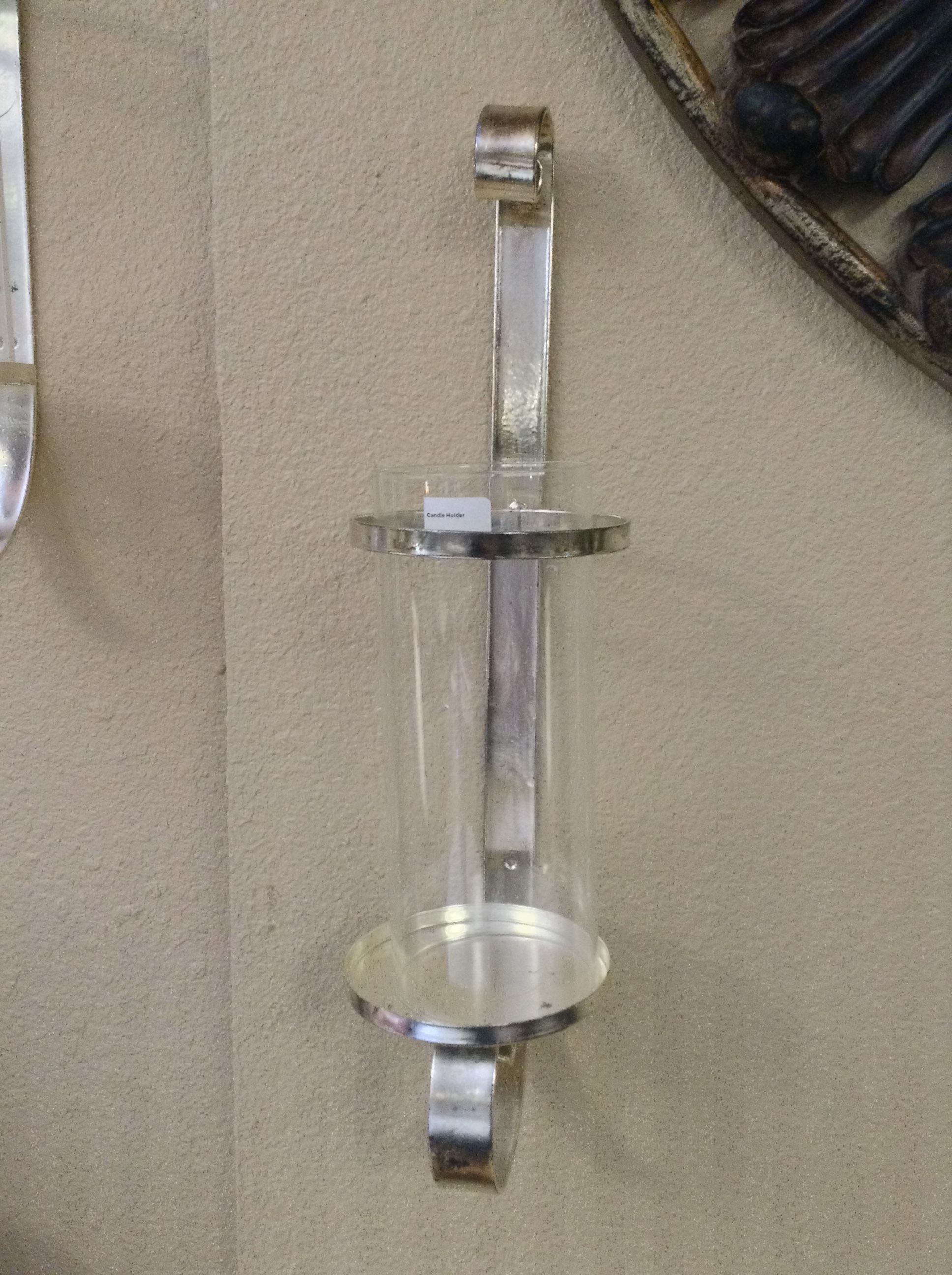 Glass Chrome Wall Candle Holder