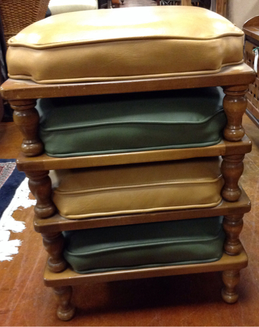 Mid Century Set of 4 Stackable Ottomans Alabama Furniture