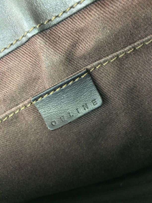 celine brown leather satchel  