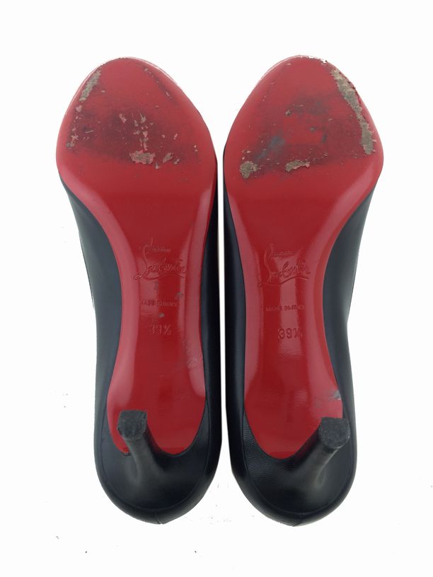 Christian Louboutin Leather Simple Pumps Size 9.5 Black ...  