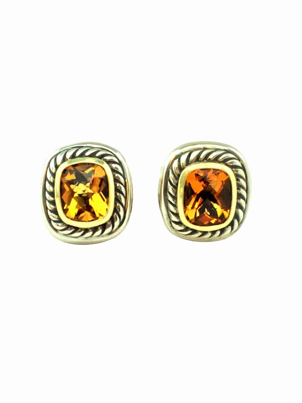 David Yurman Sterling Silver 14k Gold Citrine Albion Earrings ...  