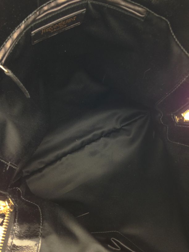 Yves Saint Laurent Patent Leather Large Tribute Bag Black ...  