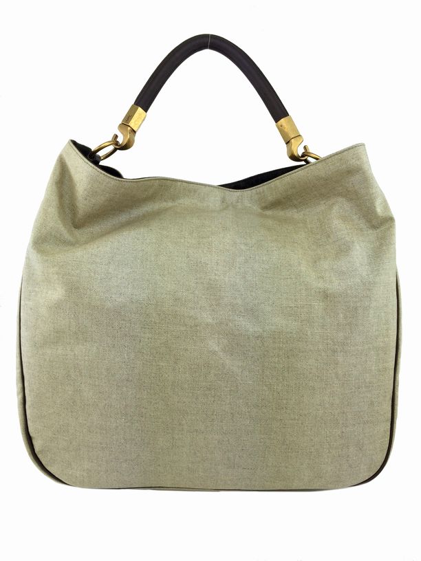 Yves Saint Laurent Vintage Green Canvas Logo Mombasa Hobo Bag Cloth  ref.1004520 - Joli Closet
