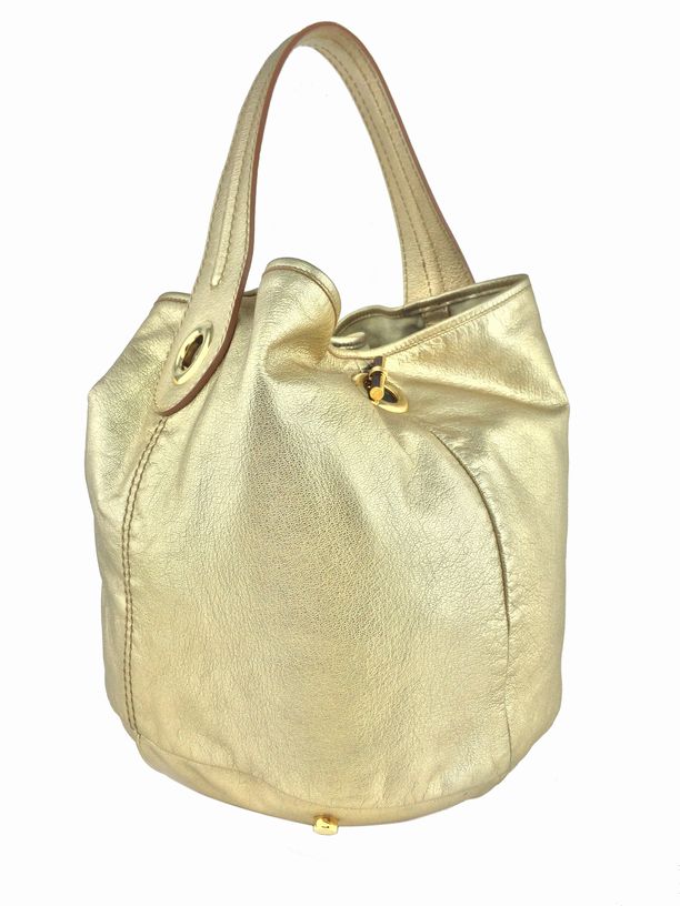Yves Saint Laurent YSL Leather Medium Capri Bucket Bag Tote Gold ...  