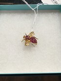 14K Gold with Rubys Bumblebee  Broach