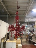 7 Light Red Crystal Chandelier 26x42