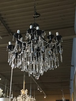 crystal chandelier with black metal