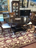 Century Radial Dining Table 779-305 with 6 Leaves and storage cabinet with Pads