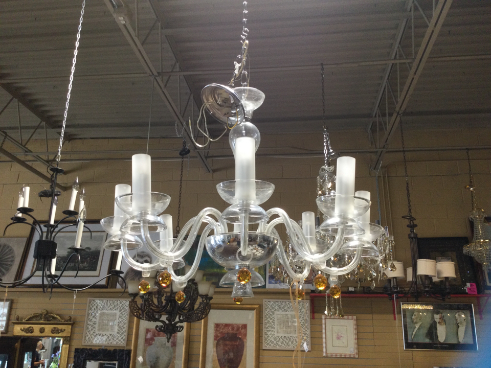 amber murano glass chandelier