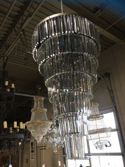 Crystal 7 Tier 32 Light Chandelier-Black Base - 31 x 54