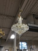 Crystal and Gold Chandelier H 26 W 24 Lights 9