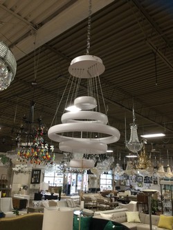 Five Stacked Halo Chandelier H38 W24