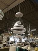 Five Stacked Halo Chandelier H38 W24