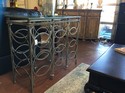 Metal Console Table with Glass Top 43x16