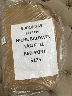 Niche Baldwin Tan Linen Full Bed Skirt