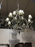Ornate 12-arm 12-light Metal Chandelier