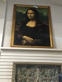 Painting Mona Lisa reproduction / gold frame 45 x 60