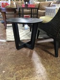 Side Table 22" round dark wood contemporary