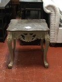 Side Table/ Cabriole leg marble top accent table / latte / 24 x 24 x 24
