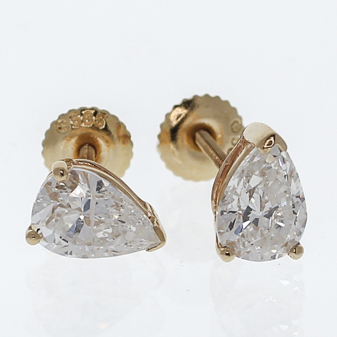 Pear Shaped Diamond Stud Earrings Design With Consignment Llc Pear Shaped Diamond Stud Earrings 77084a Jpg