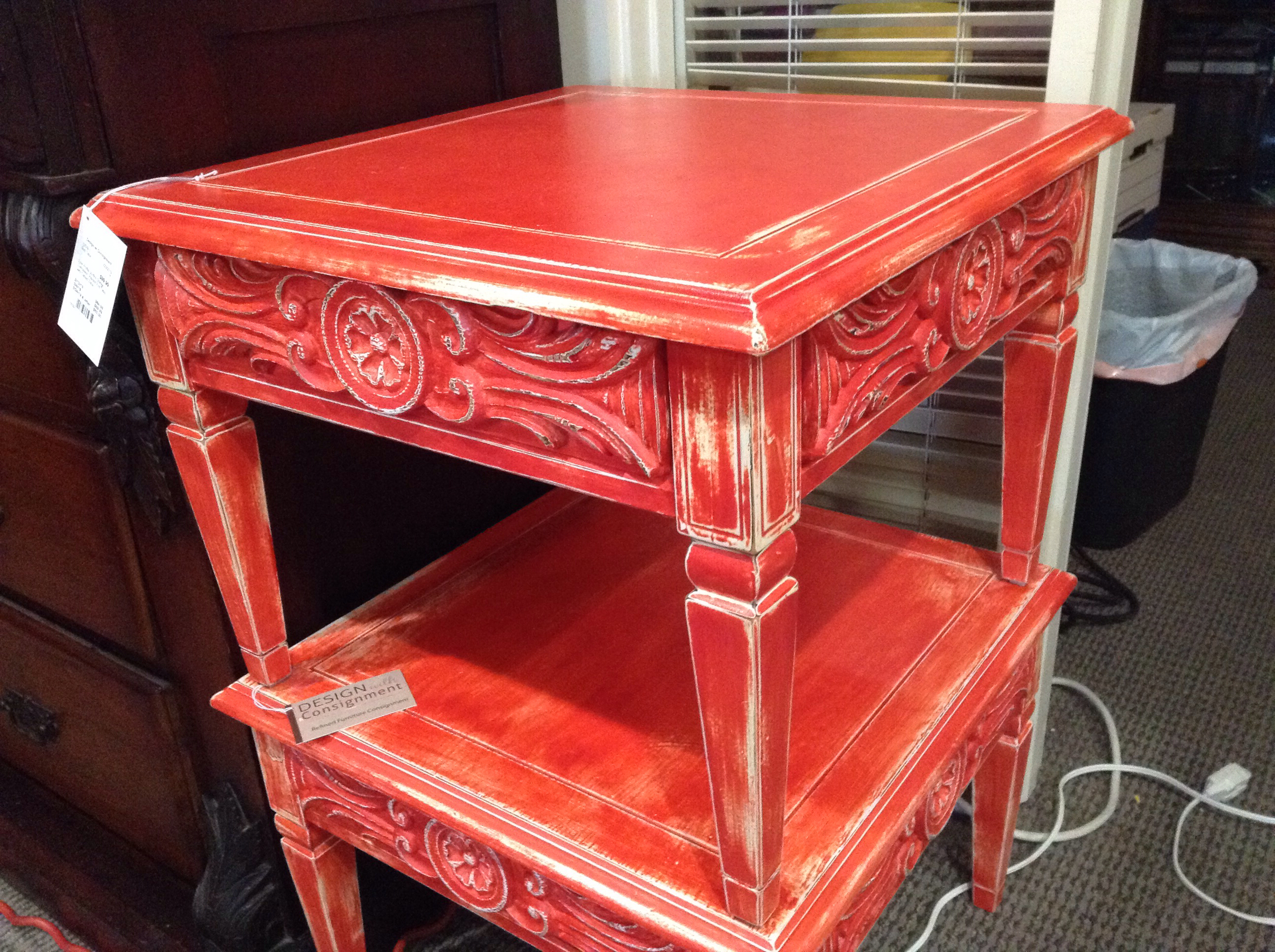Sunfire Orange End Table Design With Consignment, LLC
