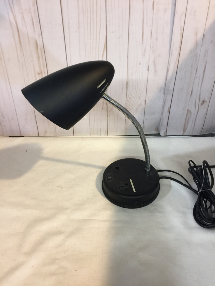 Black Desk Lamp With Outlet On The Base Eci Stores