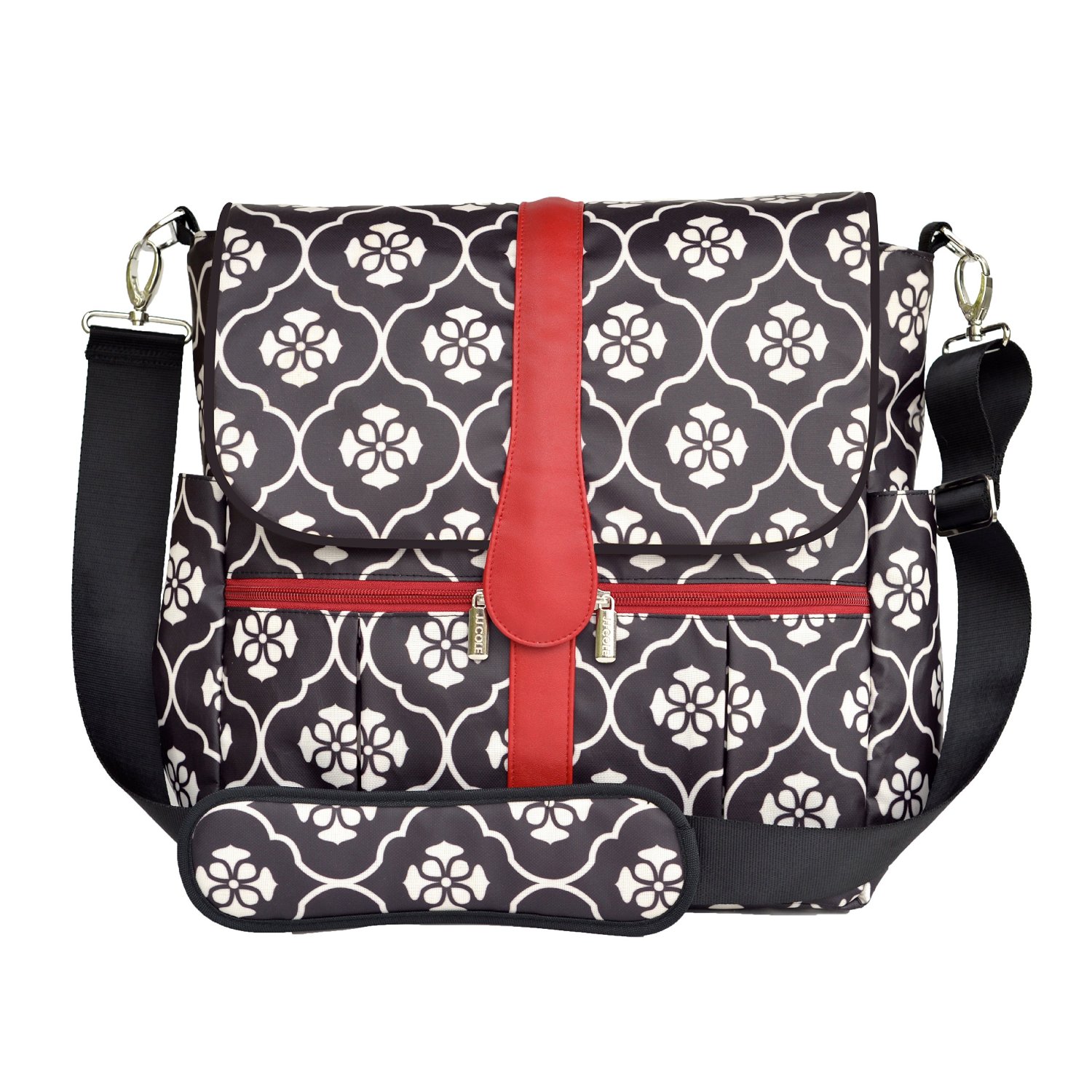 Jj Cole Backpack Diaper Bag Black Floret J00358