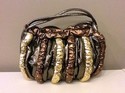 Mylinka Used Metallic Gold, Bronze, Copper Rhinestoned Purse