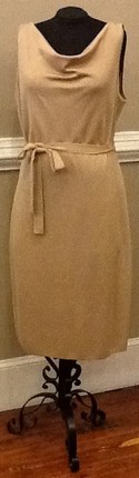 St. John NEW Size 14 Tan Belted sleeveless Dress