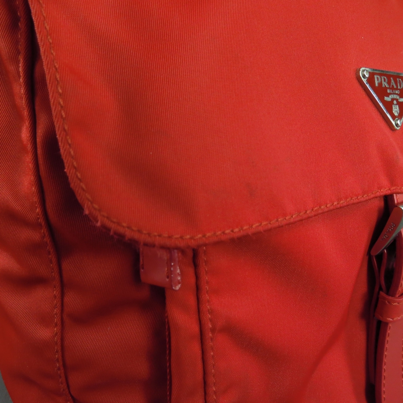 PRADA Red Nylon \u0026amp; Leather Small Cross Body Messenger Bag | Sui ...  