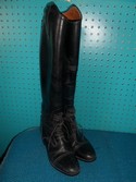 Ariat 9.5 Black Leather USED - Good Field Boots - Laced
