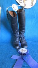 Ariat 7 Black Leather USED - Good Field Boots - Laced
